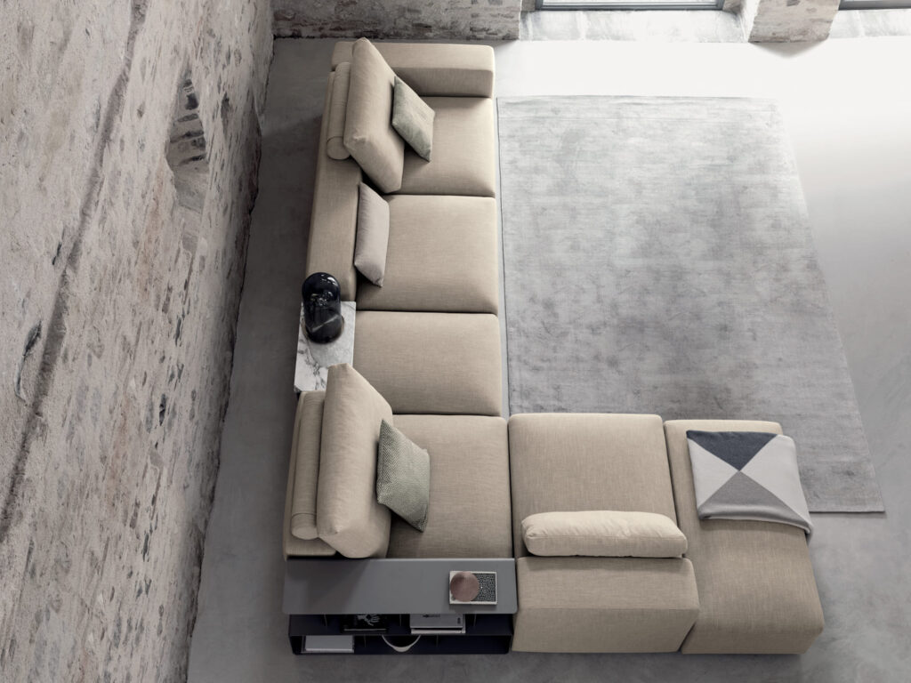 divano angolare moderno beige