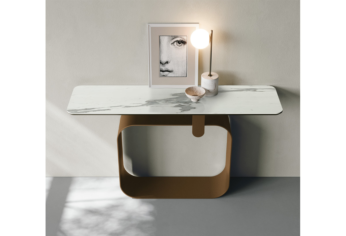 mobile per ingresso casa elegante in legno e marmo