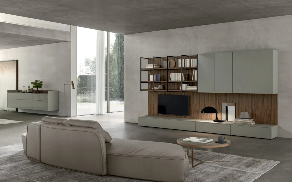 salotto moderno grigio 