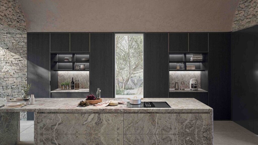 cucina con materiali di eco design 